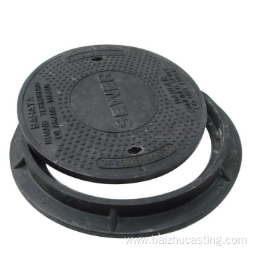 Round cast iron sewer manhole cover frame